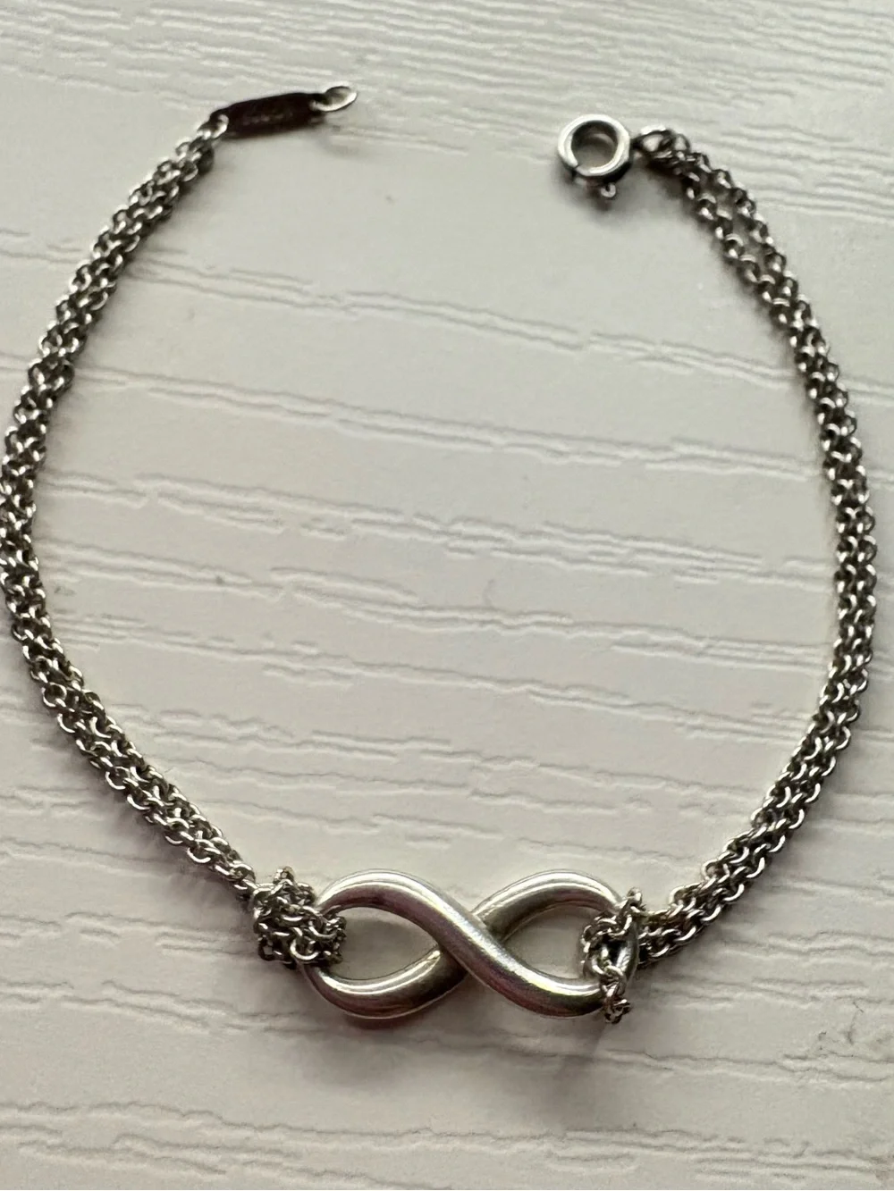 Tiffany & Co. Sterling Silver Double-Chain Infinity Bracelet